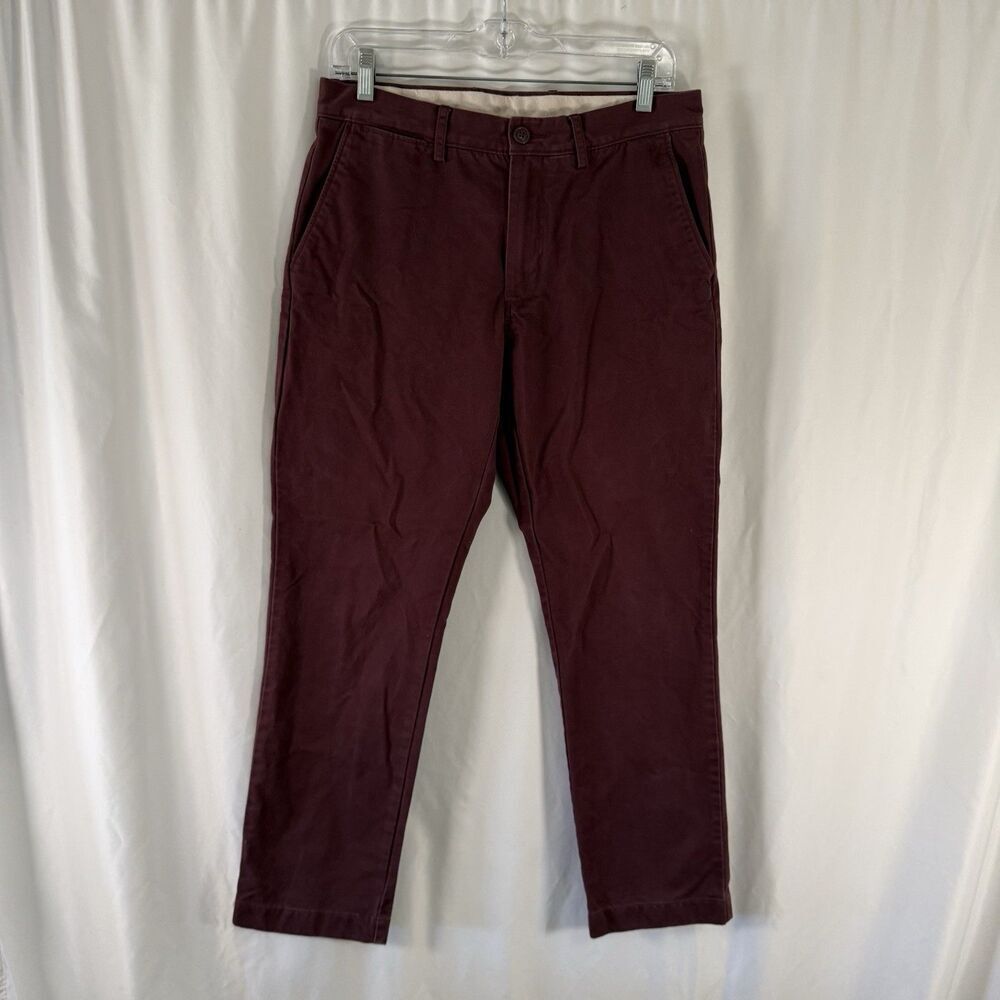 J. Crew Broken In Urban Slim Chino Pants Men's 31x30 Burgundy Flat Front